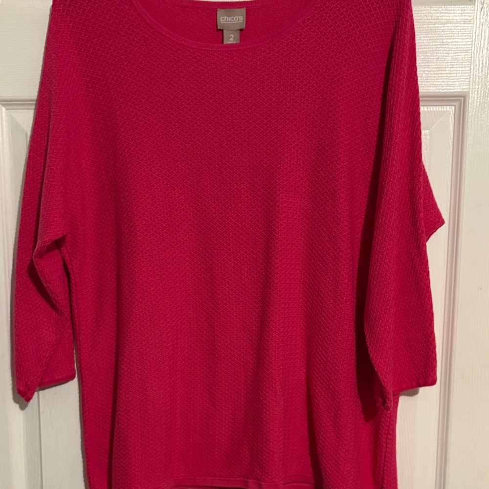Chico's Vibrant Fuchsia Textured Knit Top